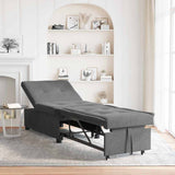 Sofa Bed Dark Grey 194 x 67 x 82 cm Microfiber 42008609