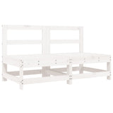 6 Piece Garden Lounge Set White Solid Wood Pine 3186537
