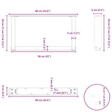 Coffee Table Legs U-Shaped 2 pcs Natural Steel 60x cm 4013143
