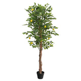 Artificial Lemon Tree with 3 Trunks Green 180 cm PP 4010678