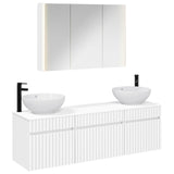 Bathroom Cabinet Set 4 pcs White Engineered Wood 3406623