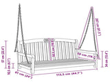Swing Bench Natural 114 x 61 x 61.5 cm Solid Teak Wood 42030018