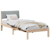Bed frame Brown and light grey 75 x 190 cm Solid pine wood 878579