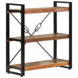 3-Tier Bookcase 77x30x80 cm Solid Wood Reclaimed and Iron 351109