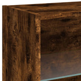 5 Piece TV Wall Units with LED Smoked Oak Engineered Wood 3216701
