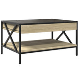 ZNTS Coffee Table with Infinity LED Sonoma Oak 70x50x38 cm 847703