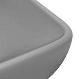 Luxury Basin Rectangular Matt Light Grey 71x38 cm Ceramic 146960