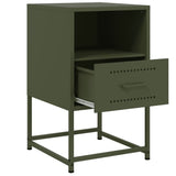 ZNTS Bedside Cabinets 2 pcs Olive Green 36x39x60.5 cm Steel 846563