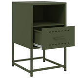 Bedside Cabinets 2 pcs Olive Green 36x39x60.5 cm Steel 846563