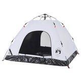 Camping Tent 3-Person White Blackout Fabric Quick Release 4004168