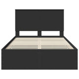 Bed Frame with Drawer Black 135 x 190 cm Engineer Wood 3409469