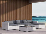 6 Pieces Rattan Corner Sofa Set - Mixed Grey T3398P315877
