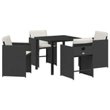 Garden Dining Set 5 pcs Black Poly Rattan 3380685