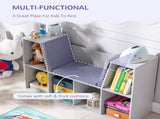 Kids Bookcase Shelf Storage Cabinet Unit, Living Room Sideboard w/ Six Compartments for Toys, Books T3398P347675