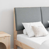 Upholstered Headboard Light Grey 120 cm Solid Pine Wood 879294