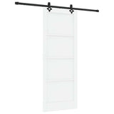 Sliding Door White and Black 83 x 211 cm Solid Pine Wood 3333535