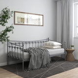 Sofa Bed Frame without Mattress Grey Metal 90x200 cm 324757