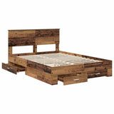 Bed Frame with Headboard Old Wood 140 x 190 cm Engineered Wood 3410902
