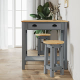 Bar Stools 2 pcs Grey Solid Wood Pine 4005700