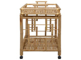 Wine Trolley with Wheels Natural 85 x 50 x 93 cm Bamboo 42028241