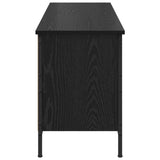 Shoe Cabinet with Shelf with Storage Black Oak 131 x 35 x 50 cm 881312