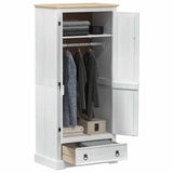 Wardrobes with Drawer White 76 x 50 x 170 cm Solid Pine Wood 42024936