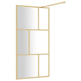 Walk-in Shower Wall with Clear ESG Glass Gold 100x195 cm 154957