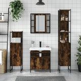 4 Piece Bathroom Cabinet Set Smoked Oak Engineered Wood 3214767