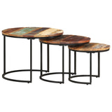 Nesting Tables 3 pcs Solid Reclaimed Wood 338003