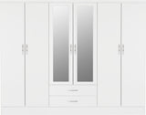 ZNTS Nevada 6 Door 2 Drawer Mirrored Wardrobe 100-101-111