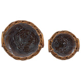 Planter Basket with Storage 2 pcs Brown 42020958