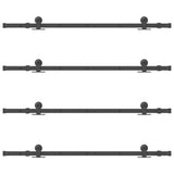 Sliding Door Hardware Kit 305 cm Steel Black 3295747