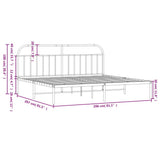 Bed Frame White Steel 200x200 cm Bed Frame Rectangular 353691