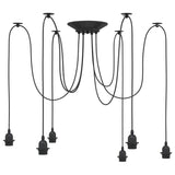 Pendant Lamp with 6 Lamp Holders E27 Black Metal 4103455