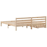 ZNTS Bed Frame without Mattress 180x200 cm Super King Solid Wood Pine 3301546