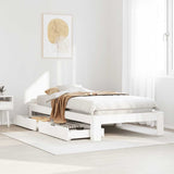 Bed Frame without Mattress White 75x190 cm Small Single Solid Wood Pine 3309024