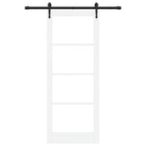 Sliding Door ORKDAL White 83 x 211 cm Solid Pine Wood and Glass 3332448