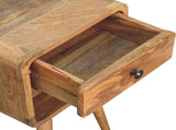 Solid Wood Mini Oak-ish Curve Lower Bedside, 1 Drawer and Open Slot B2743P402939