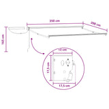 Electric Retractable Awning Light Grey and White 3.5 x 2 m 3425712