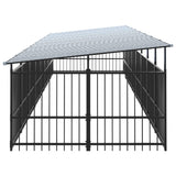 Outdoor Dog Kennel with Roof Steel 15.02 m 3124613