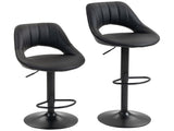 Set of Two Faux Leather Bar Stools - Black T3398P423525