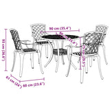 Garden Dining Set Bronze Cast Aluminium 5 Piece Set Durable 3216334