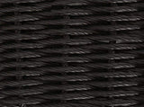 Garden Table Black 100 x 55 x 37 cm PE Rattan and Glass 42035136
