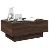 Coffee Table with LED Brown Oak 70x50x30 cm Engineered Wood 847517