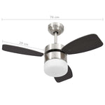 Ceiling Fan with Light and Remote Control 76 cm Dark Brown 51493