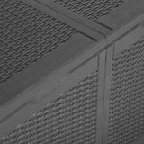 Garden Storage Box 180L Black PP Rattan 151228