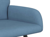 2 Seater Sofa with Metal Legs 2-Seater Blue Corduroy Fabric 42051046