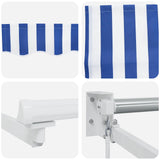 Retractable Awning Blue and White 2.5 x 2 m 3418866