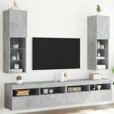 TV Cabinets with LED Lights 2 pcs Concrete Grey 30.5x30x102 cm 837022