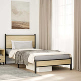 Metal Bed Frame without Mattress Sonoma Oak 107x203 cm 4007864